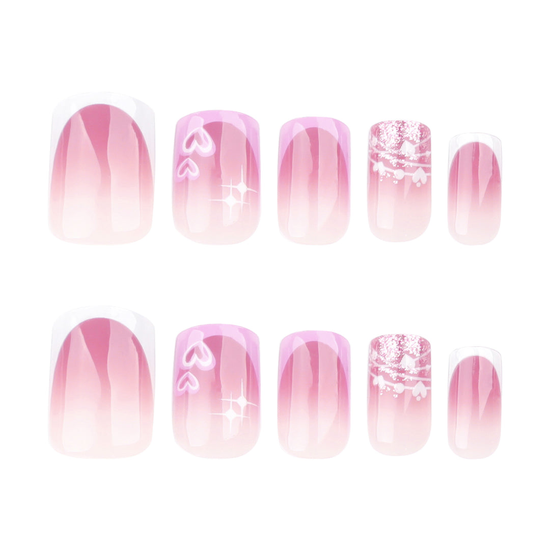 Artful Nail Art with Heart and Glitter Motifs Kalsten