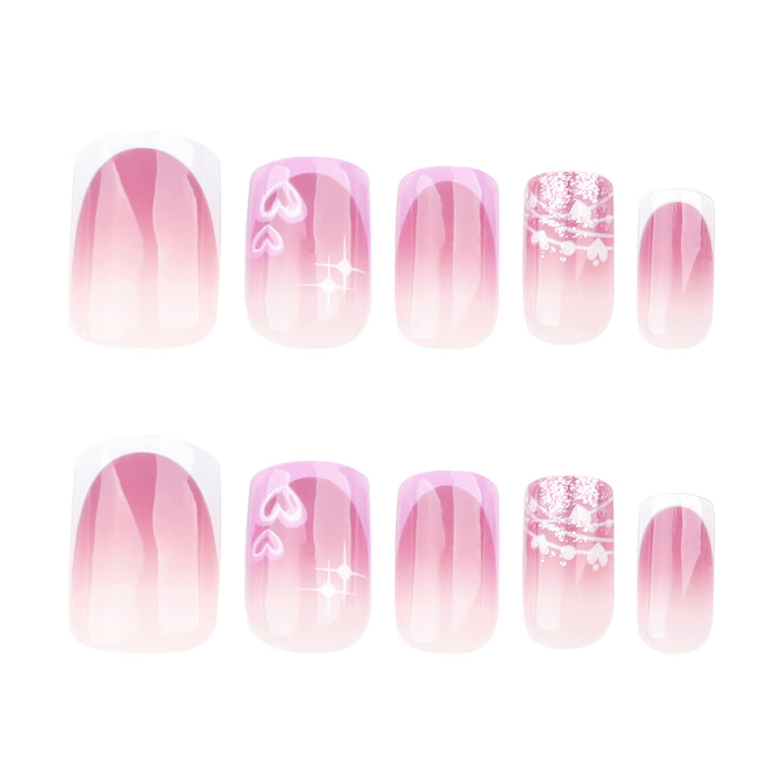 Artful Nail Art with Heart and Glitter Motifs Kalsten