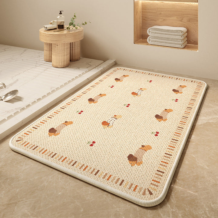 Cartoon Dog-Themed Bath Mat Kalsten
