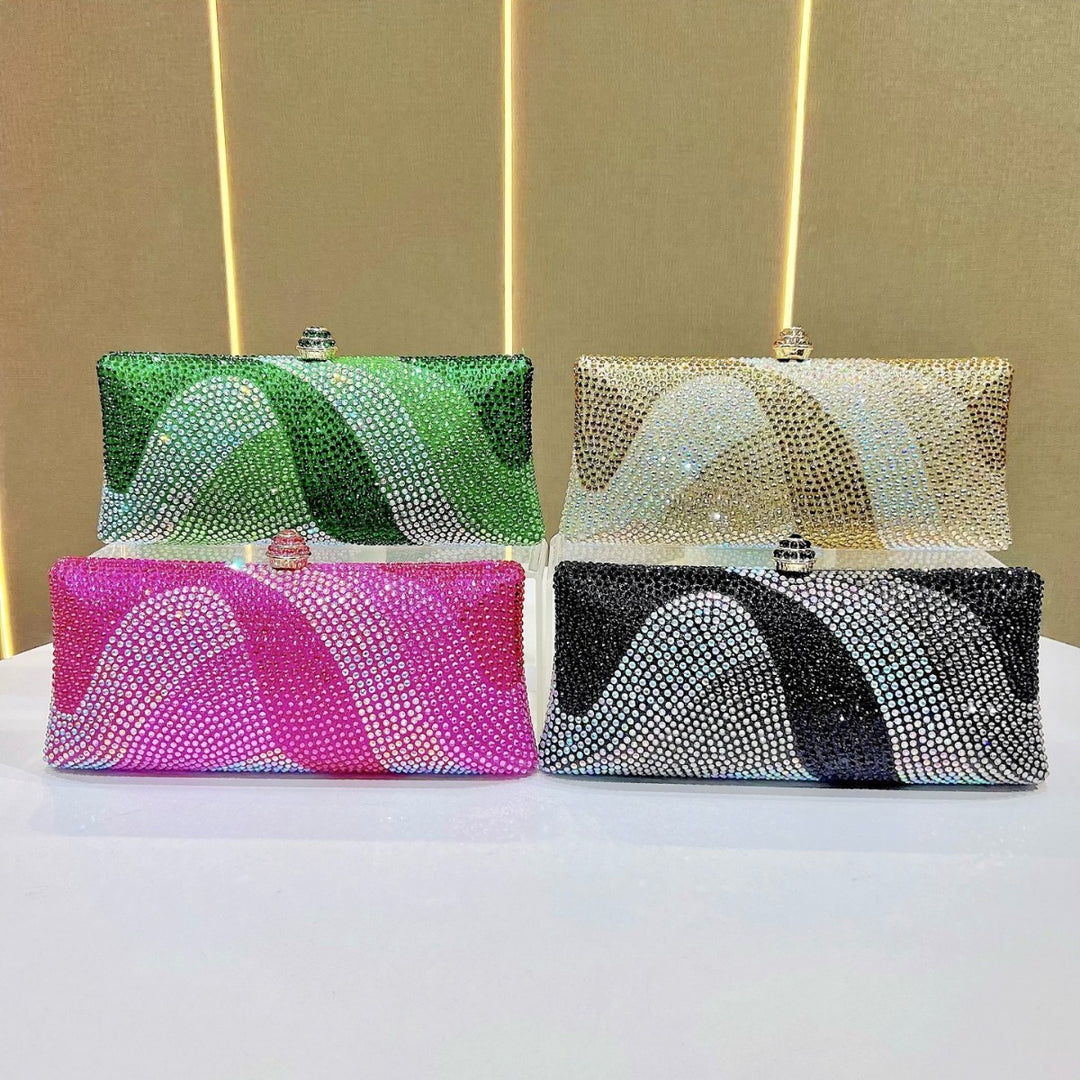 Rhinestone-Embossed Evening Handbag