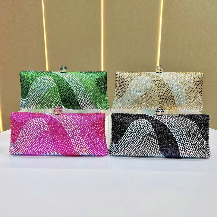 Rhinestone-Embossed Evening Handbag