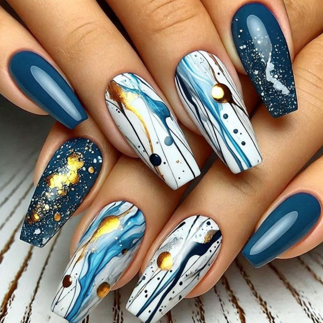 Artistic Galaxy-Inspired Nail Art Extensions Kalsten