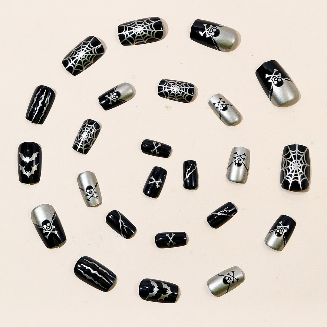 Gothic-Themed Acrylic Nail Art Extensions Kalsten