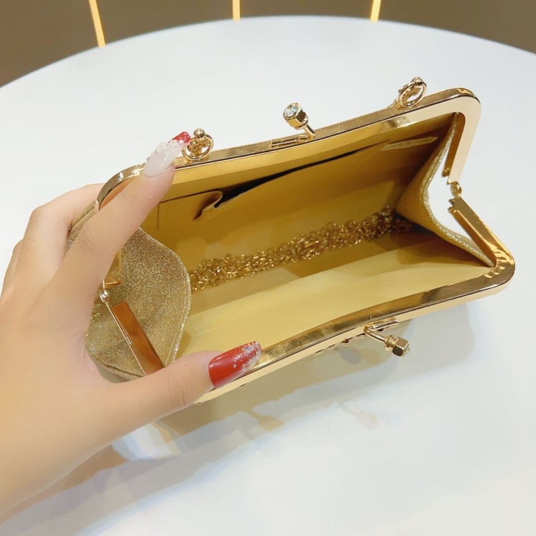 Pleated Glam Evening Handbag