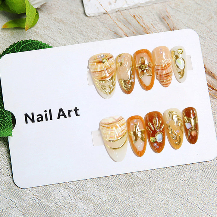Artistic Nail Tips with Maritime Elements Kalsten