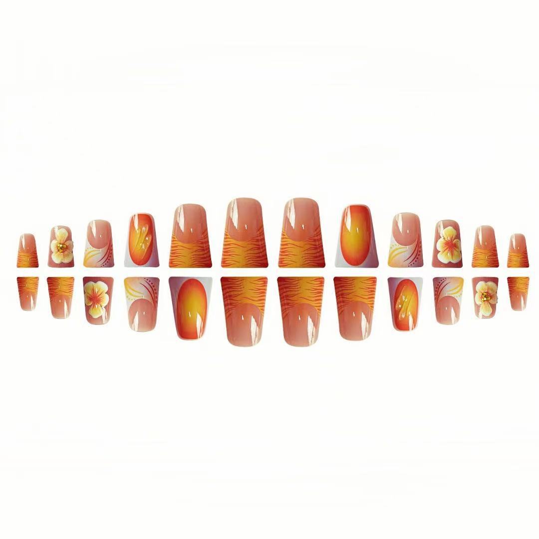 Artistic Floral Press-On Nail Design Kalsten