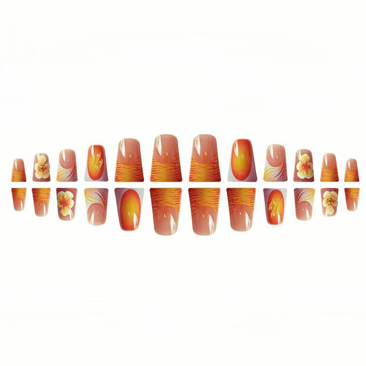 Artistic Floral Press-On Nail Design Kalsten