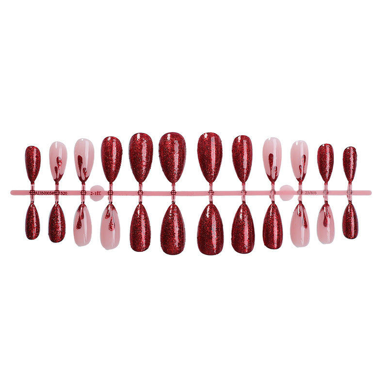 Luxurious artificial nail set with glamorous glitter Kalsten