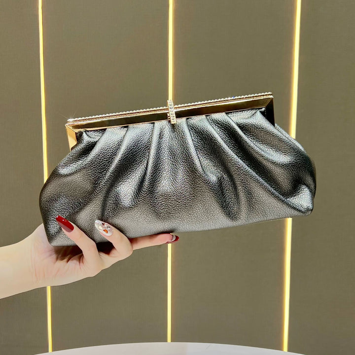 Pleated Textured Evening Clutch