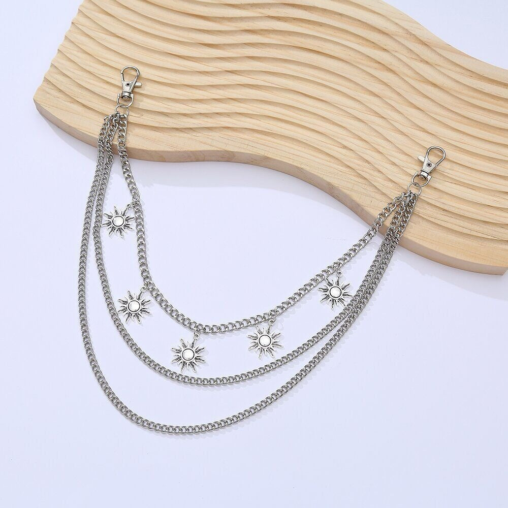 Fashionable chain necklace with sun motifs Kalsten