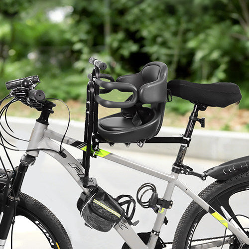 Front Mounted Toddler Bike Seat with Padded Safety Harness Adjustable Frame Mount Kalsten