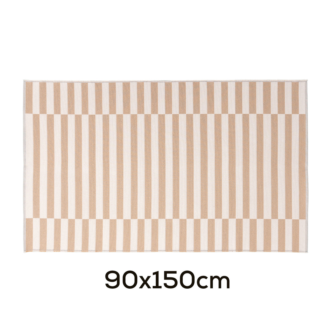 Modern flat-woven carpet runner with abstract geometric design