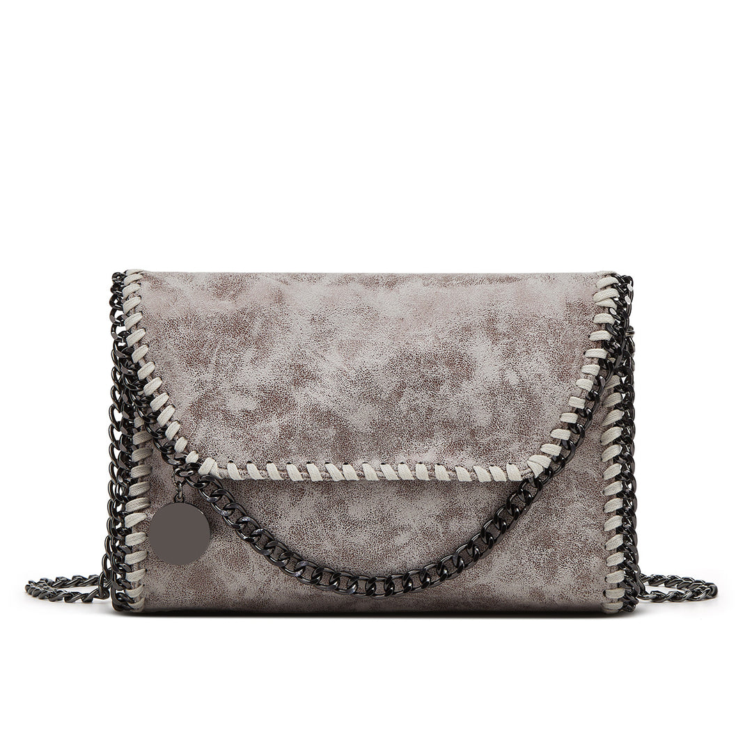 Elegant Chain-Trimmed Clutch Bag