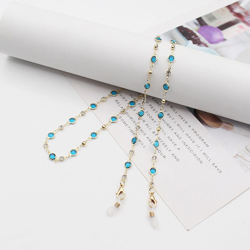 Elegant Crystal-Embellished Eyewear Chain Kalsten 1788159829