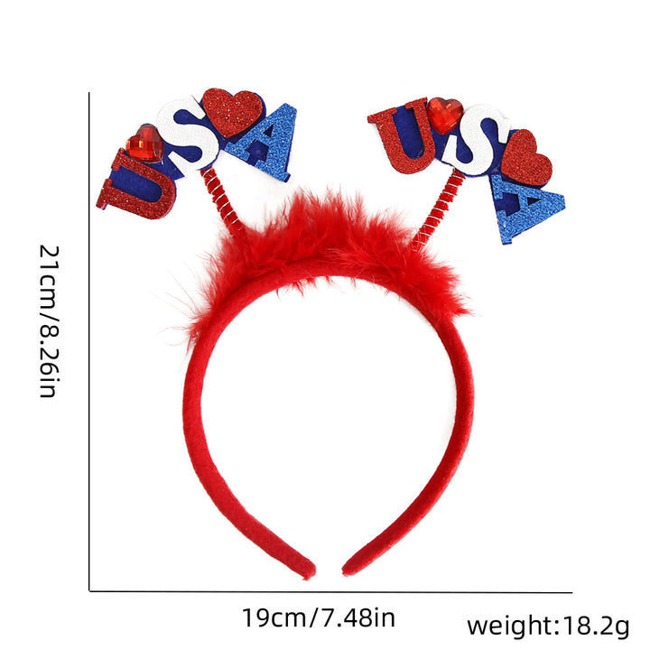 Unisex nan more patriotic festival headband with star and flag pom poms Kalsten