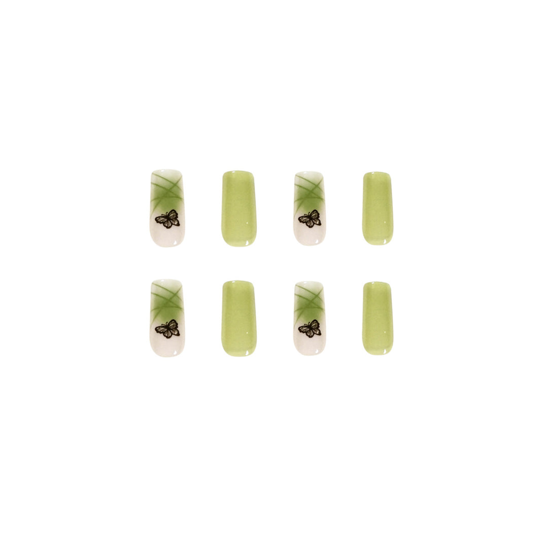 Artificial nail extensions with elegant butterfly design Kalsten