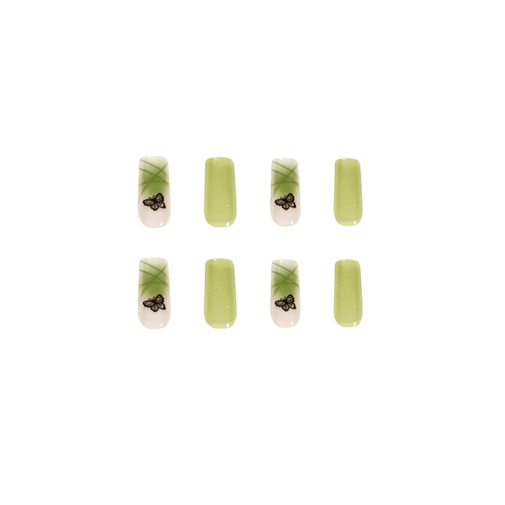 Artificial nail extensions with elegant butterfly design Kalsten