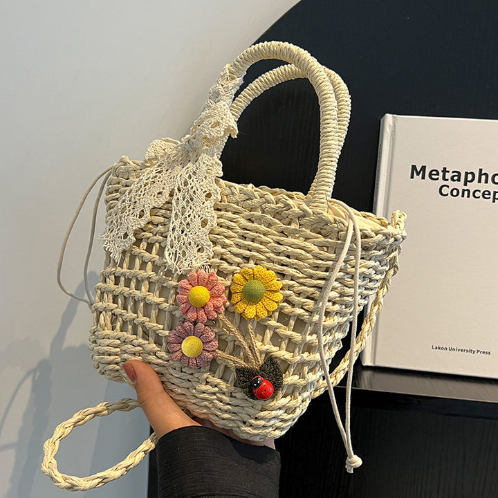 Handcrafted Floral Embroidered Woven Tote Bag