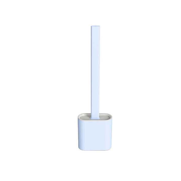 Silicone Toilet Brush Set With Anti-Splash Holder And Long Ergonomic Handle