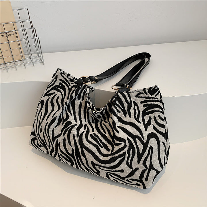 Stylish Zebra Print Canvas Tote Bag Kalsten