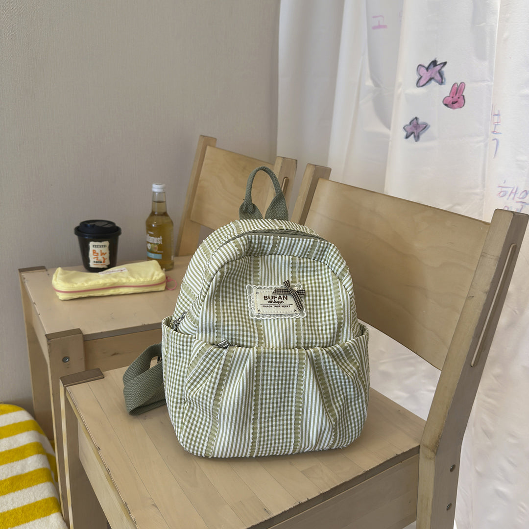 Stylish Small Checked Pattern Backpack Kalsten