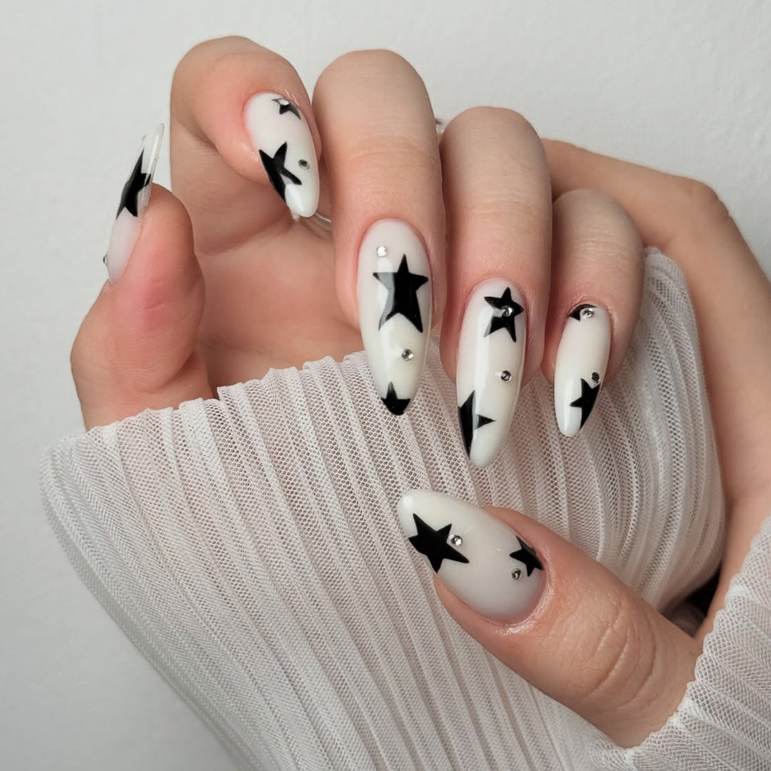 Star-Accent Stiletto Nail Art Extensions Kalsten
