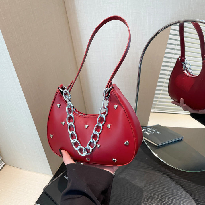 Chic Heart-Embellished Shoulder Bag Kalsten