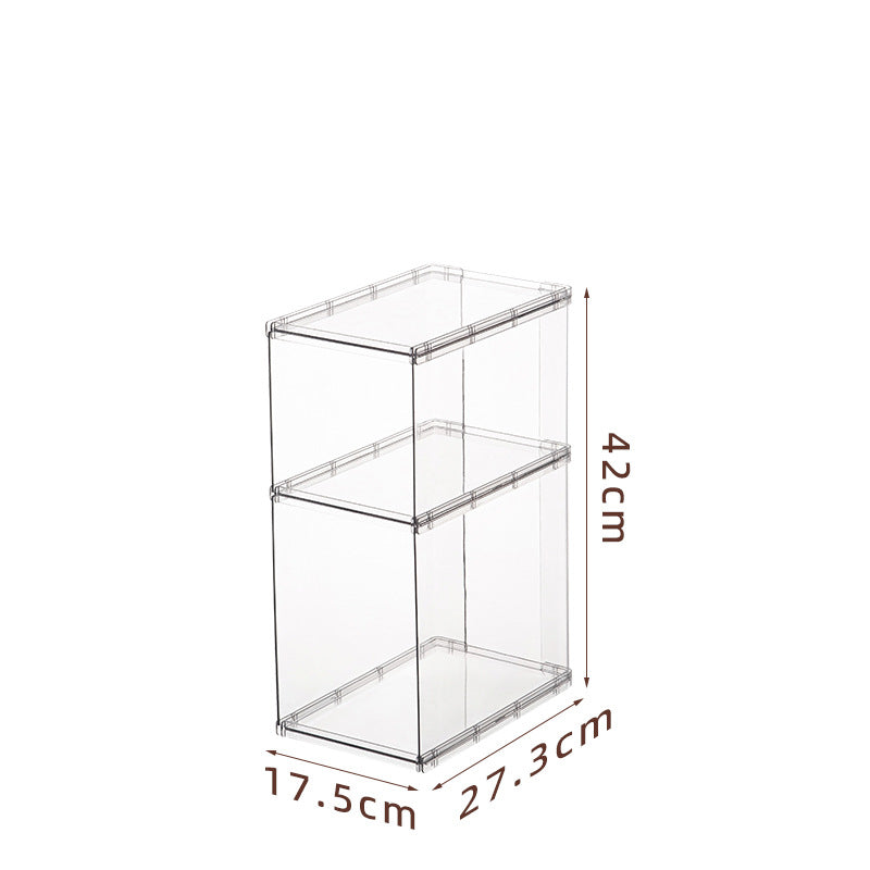 stackable transparent storage shelf three-piece
