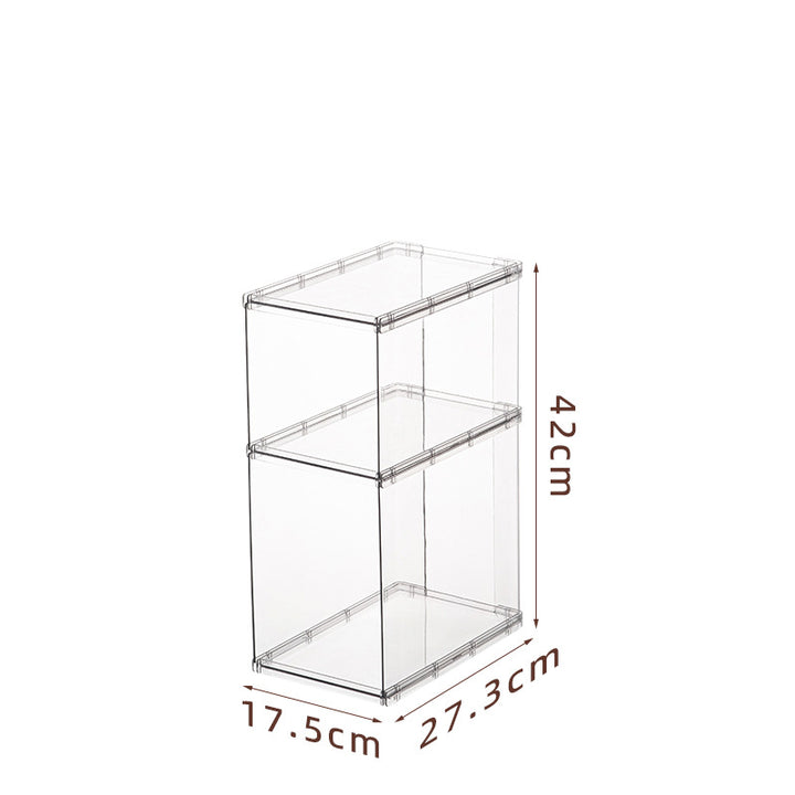 stackable transparent storage shelf three-piece