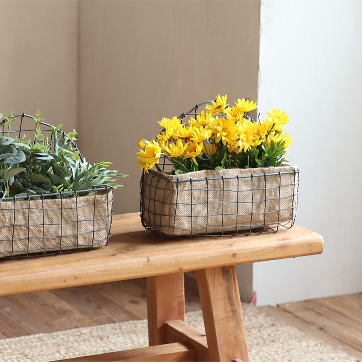 Decorative wire basket with jute bag Kalsten