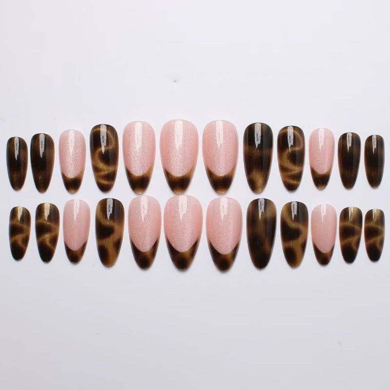 Artifical nails with elegant tortoiseshell tips Kalsten