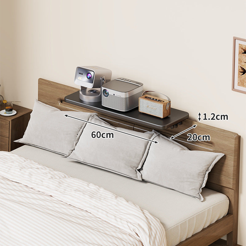 Slim Wall-Mounted Floating Bedside Shelf with Concealed Brackets