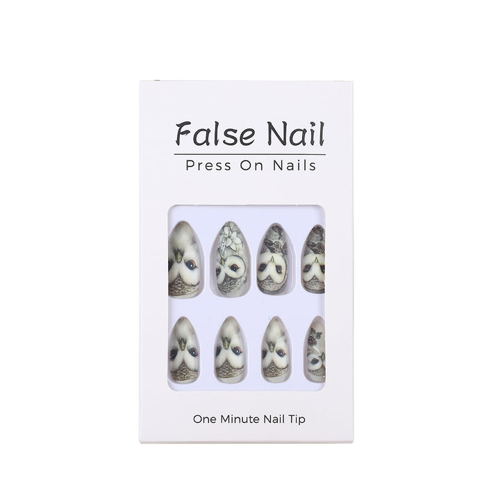 Artificial nails with owl design Kalsten