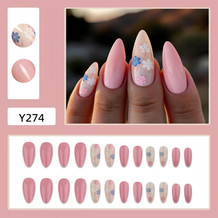 Artificial Nails in Elegant Flower Design Kalsten