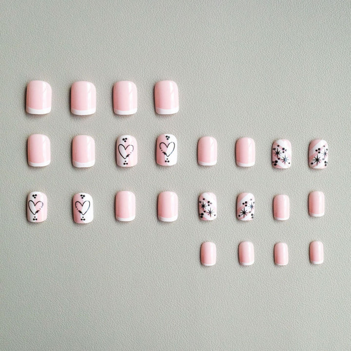 Stylish Heart-Themed Nail Art