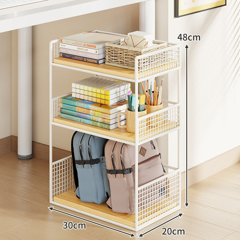 Slim Three-Tier Rolling Mesh Storage Cart with Locking Casters and Ventilated Shelves