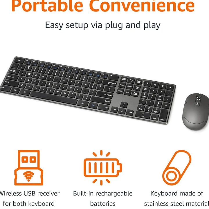 Ergonomic Wireless Keyboard and Mouse Set Kalsten