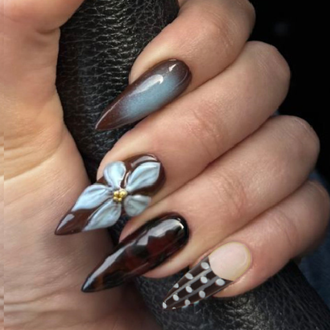 Decorative Artistic Long Stiletto Nail Extensions Kalsten