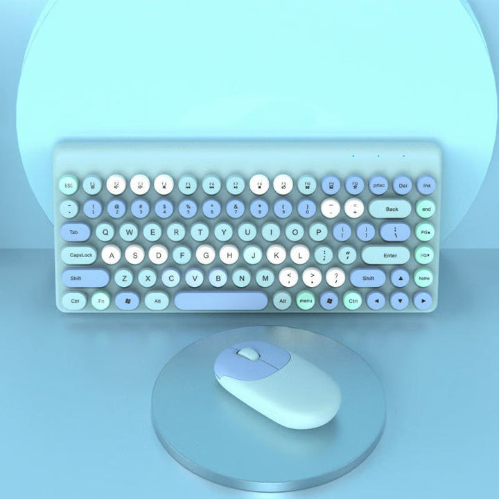 Retro Round-Key Wireless Keyboard and Mouse Set Kalsten