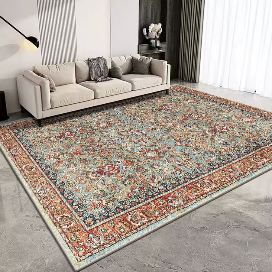 Vintage Floral Patterned Area Rug Kalsten