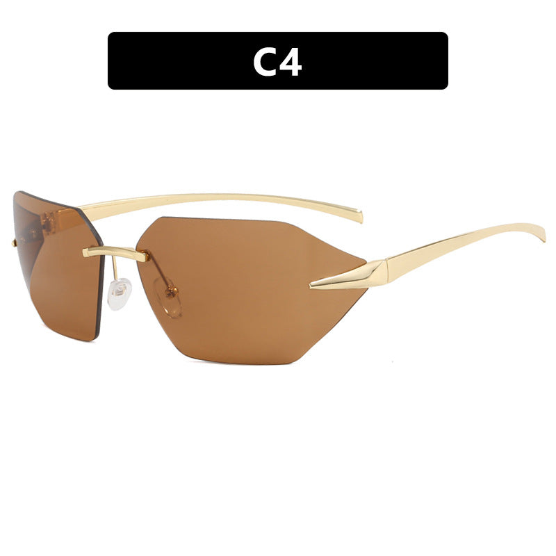 Women's geometric sunglasses with elegant metal frame and polarized lenses Kalsten