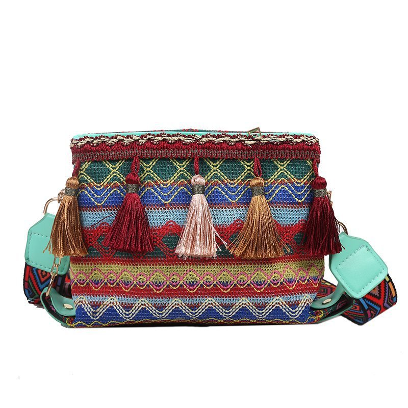 Ethnic Patterned Mini Crossbody Bag