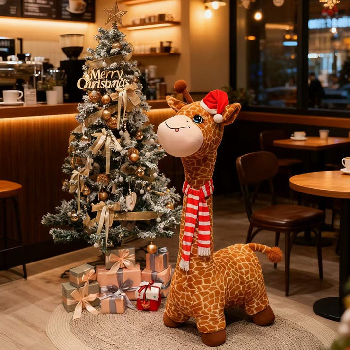 Life-Size Standing Plush Santa Decoration with Embroidered Face & Weighted Base Kalsten