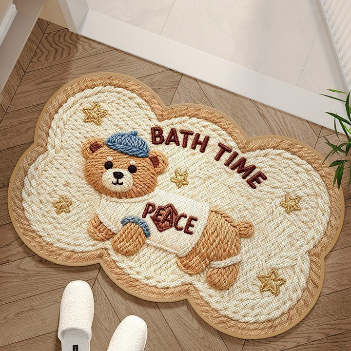 Cat-Themed Plush Doormat for Home Entryway