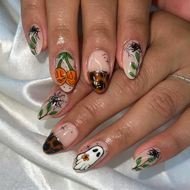 Artistic Floral Press-On Nails