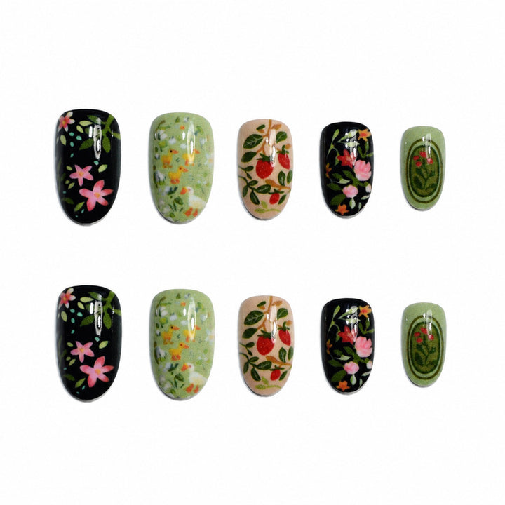 Artificial nails with floral design Kalsten