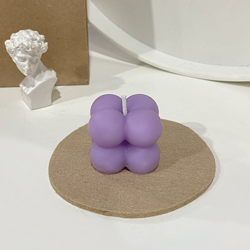 Bubble Cube Sculptural Decorative Soy Candle