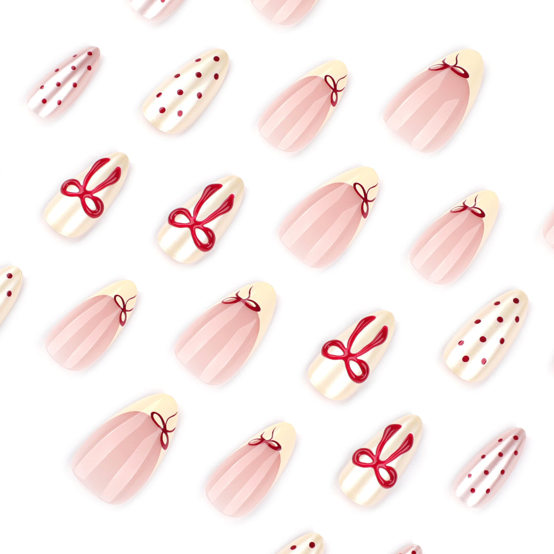 Artistic Nail Art with Cute Bow Decorations Kalsten