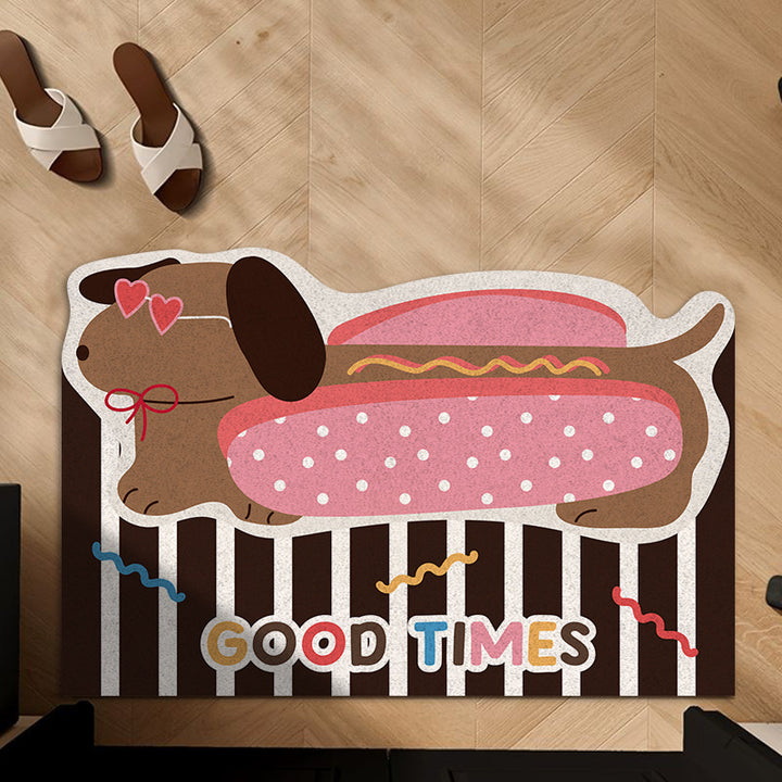 Cartoon Dog-Themed Welcome Mat