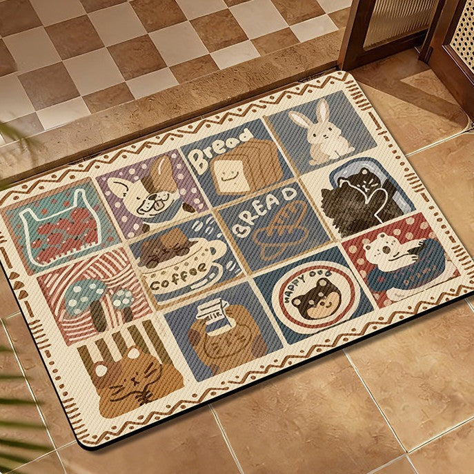 Whimsical Animal-Themed Decorative Area Mat